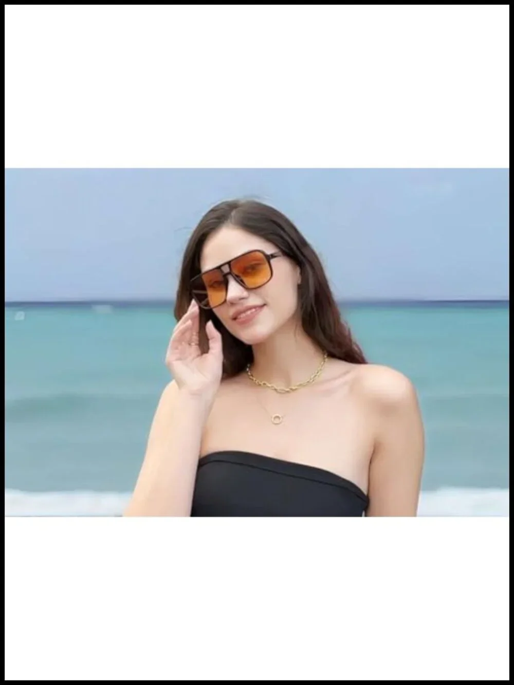 Retro Square Aviator Sunglasses UV400 Plastic Frame